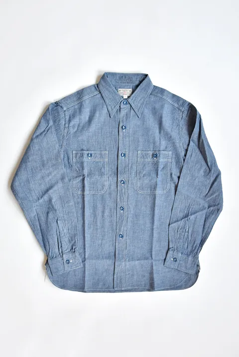U.S.NAVYブルーシャンブレーワークシャツ
