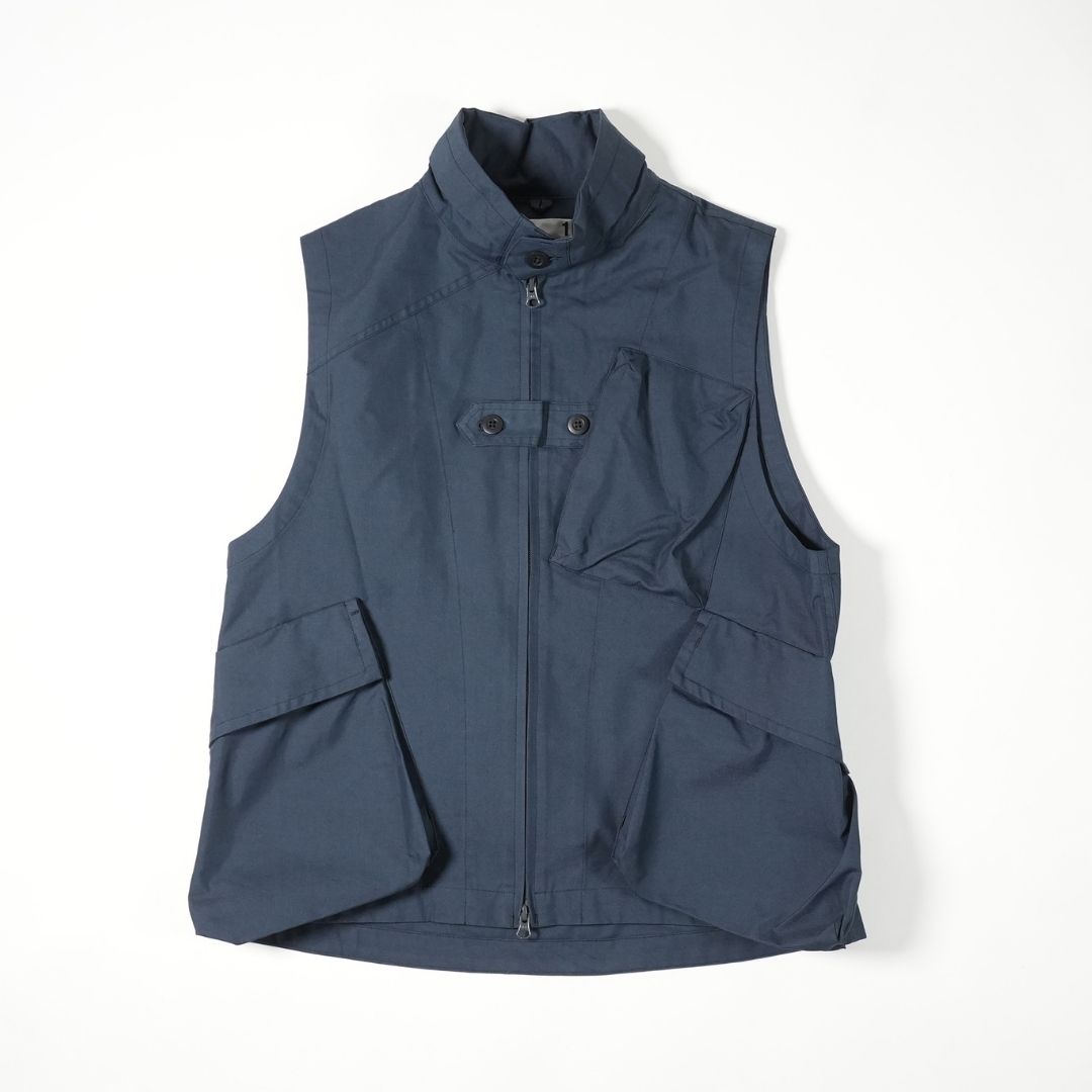 Hollow Yarn Light Gabardine Cloth / Messenger Vest